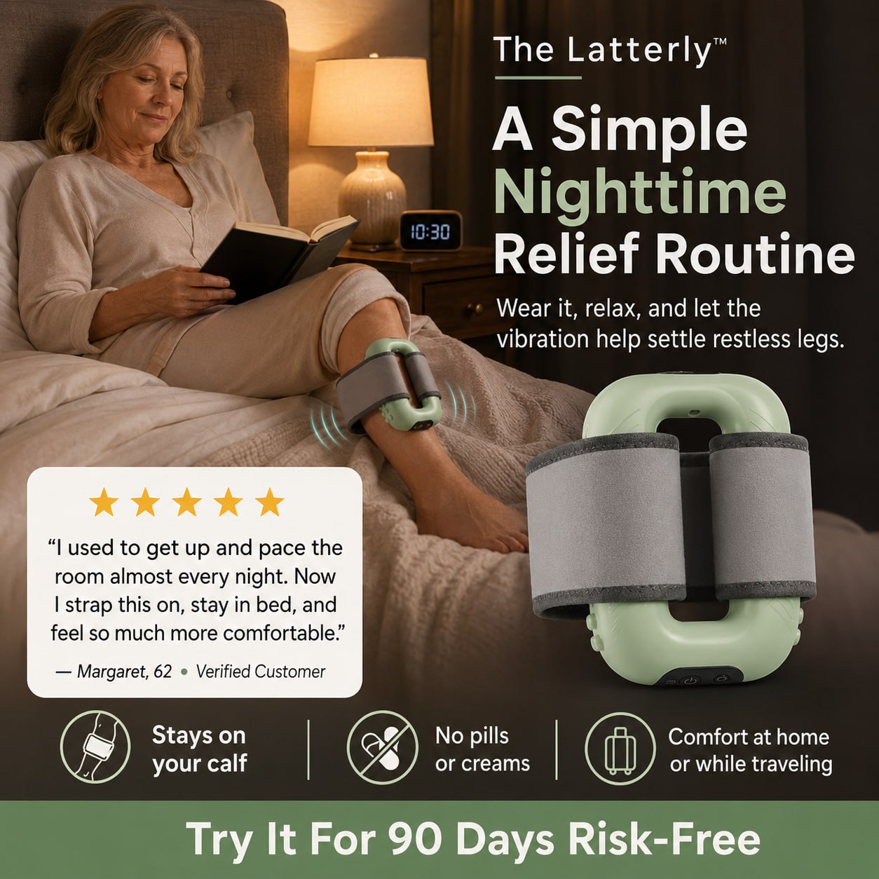 The Latterly™ Portable RLS Relief Vibration Device